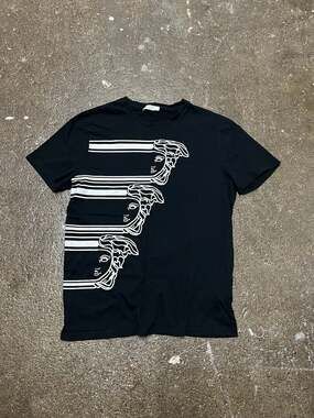 Versace Collection Triple Medusa Head Graphic Crewneck T-Shirt